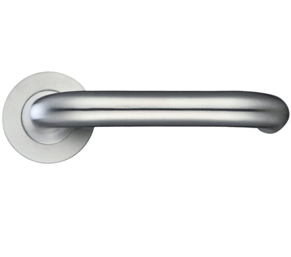 Zoo Hardware Zcs Architectural Rtd Lever On Round Rose, Satin Stainless Steel (Sold In Pairs)