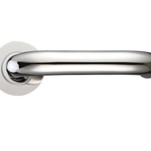 Zoo Hardware Zcs Architectural Rtd Lever On Round Rose, Polished Stainless Steel (Sold In Pairs)