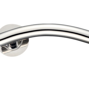 Zoo Hardware Zcs Architectural Arched T-Bar Lever On Round Rose, Polished Stainless Steel (Sold In Pairs)