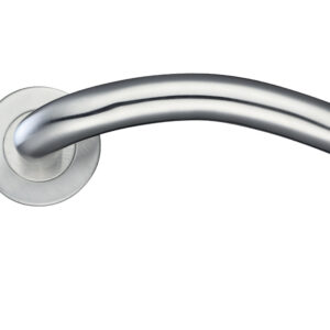 Zoo Hardware Zcs2 Contract Arched Lever On Round Rose, Satin Stainless Steel (Sold In Pairs)