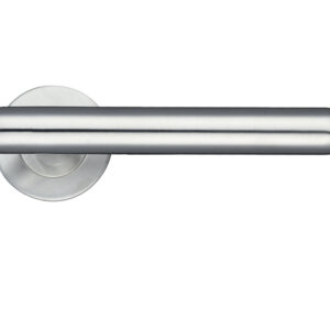 Zoo Hardware Zcs2 Contract T-Bar Lever On Round Rose, Satin Stainless Steel (Sold In Pairs)