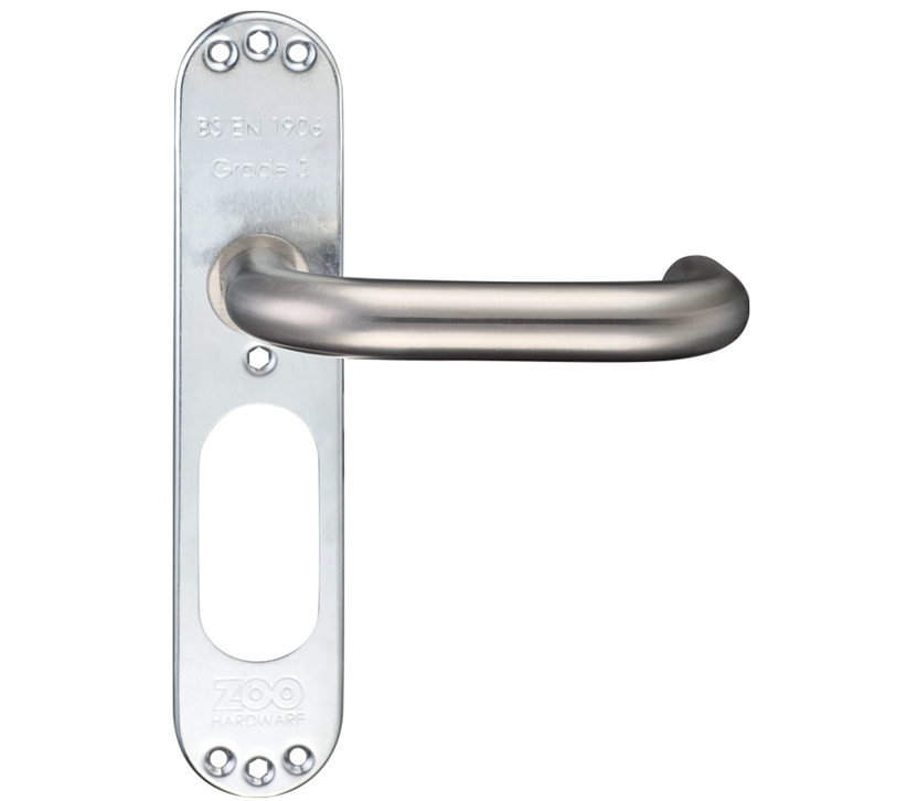 Zoo Hardware Zcs Architectural 22Mm Rtd Lever On Inner Backplate, Satin Stainless Steel (Sold In Pairs)