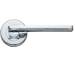 Zoo Hardware Stanza Leon Contract Lever On Round Rose, Polished Chrome (Sold In Pairs)