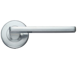 Zoo Hardware Stanza Leon Contract Lever On Round Rose, Satin Chrome (Sold In Pairs)