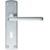 Zoo Hardware Stanza Leon Contract Door Handles On Backplate, Satin Chrome (Sold In Pairs)