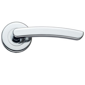 Zoo Hardware Stanza Santiago Contract Lever On Round Rose, Polished Chrome (Sold In Pairs)