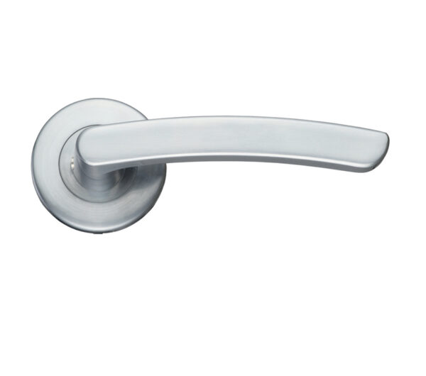 Zoo Hardware Stanza Santiago Contract Lever On Round Rose, Satin Chrome (Sold In Pairs)