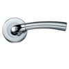 Zoo Hardware Stanza Girona Contract Lever On Round Rose, Dual Finish Satin Chrome & Polished Chrome (Sold In Pairs)