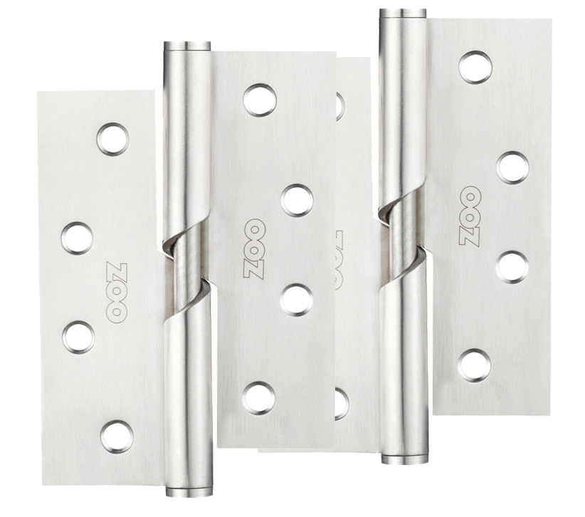 Zoo Hardware 4 Inch Grade 201 Rising Butt Hinge, Satin Stainless Steel (Sold In Pairs)