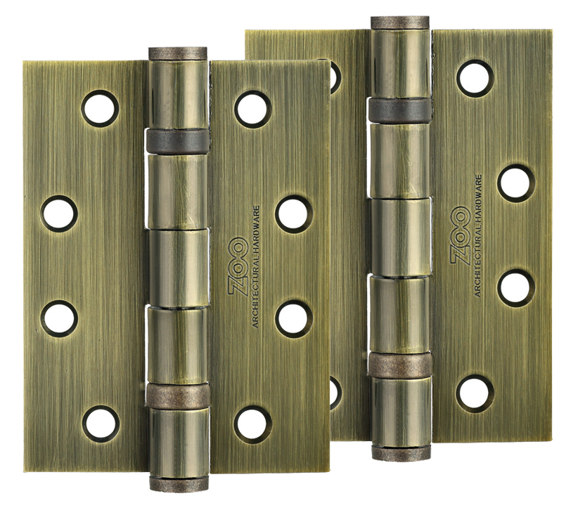 Zoo Hardware 4 Inch Steel Ball Bearing Door Hinges, Florentine Bronze (Sold In Pairs)