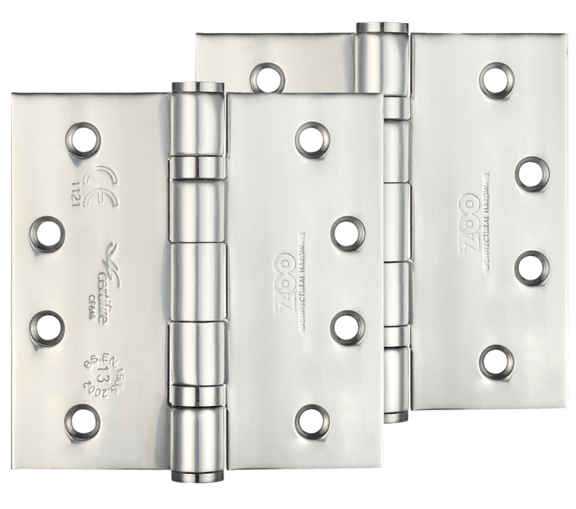 Zoo Hardware 4 Inch Grade 13 Ball Bearing Hinge, Polished Stainless Steel (Sold In Pairs)