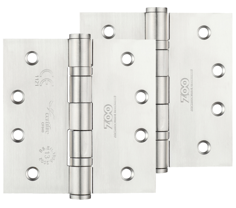 Zoo Hardware 4 Inch Grade 13 Ball Bearing Hinge, Satin Stainless Steel (Sold In Pairs)