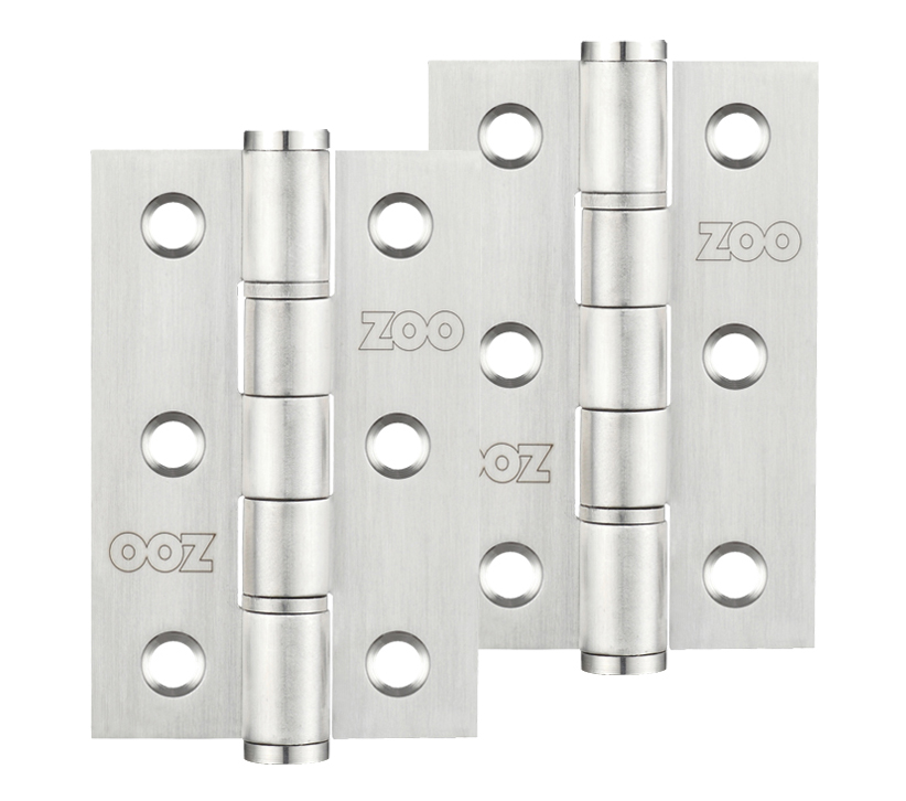 Zoo Hardware 3 Inch Grade 201 Washered Hinge, Satin Stainless Steel (Sold In Pairs)