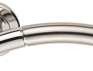 Serozzetta Troy Dual Finish Polished Chrome & Satin Chrome Door Handles - (Sold In Pairs)