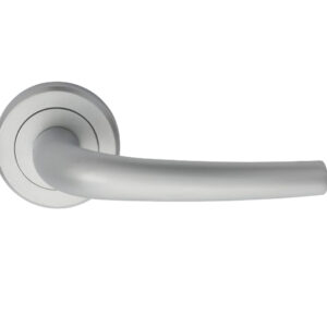 Serozzetta Classic Door Handles On Round Rose, Satin Chrome (Sold In Pairs)