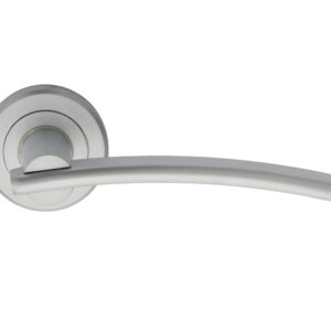 Serozzetta Cumulus Door Handles On Round Rose, Satin Chrome (Sold In Pairs)