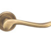 Serozzetta Verdun Door Handles On Round Rose, Antique Brass - (Sold In Pairs)