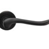 Serozzetta Verdun Door Handles On Round Rose, Matt Black - (Sold In Pairs)