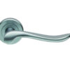 Serozzetta Verdun Door Handles On Round Rose, Satin Chrome - (Sold In Pairs)