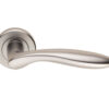 Serozzetta Shark Door Handles On Round Rose, Satin Chrome - (Sold In Pairs)