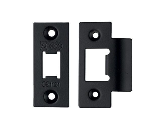 Zoo Hardware Face Plate And Strike Plate Accessory Pack, Powder Coated Black