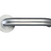 Zoo Hardware Zps Rtd Lever On Round Rose, Satin Stainless Steel (Sold In Pairs)