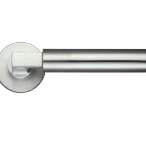 Zoo Hardware Zps Orion Lever On Round Rose, Satin Stainless Steel (Sold In Pairs)