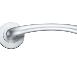 Zoo Hardware Stanza Assisi Lever On Round Rose, Satin Chrome (Sold In Pairs)