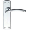 Zoo Hardware Stanza Toledo Contract Door Handles On Backplate, Polished Chrome (Sold In Pairs)