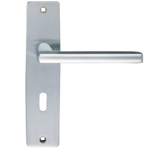 Zoo Hardware Stanza Venice Door Handles On Backplate, Satin Chrome (Sold In Pairs)