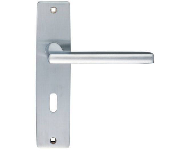 Zoo Hardware Stanza Venice Door Handles On Backplate, Satin Chrome (Sold In Pairs)