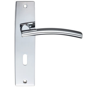 Zoo Hardware Stanza Amalfi Door Handles On Backplate, Polished Chrome (Sold In Pairs)