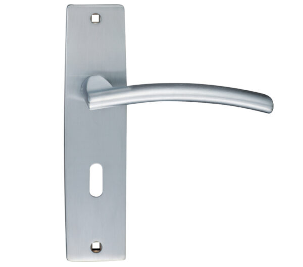 Zoo Hardware Stanza Amalfi Door Handles On Backplate, Satin Chrome (Sold In Pairs)