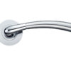 Zoo Hardware Stanza Saturn Lever On Round Rose, Dual Finish Satin Chrome & Polished Chrome (Sold In Pairs)