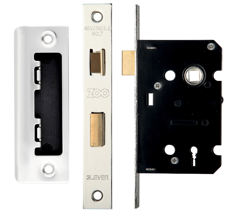 Zoo Hardware 3 Lever Contract Sash Lock (64Mm Or 76Mm), Satin Stainless Steel