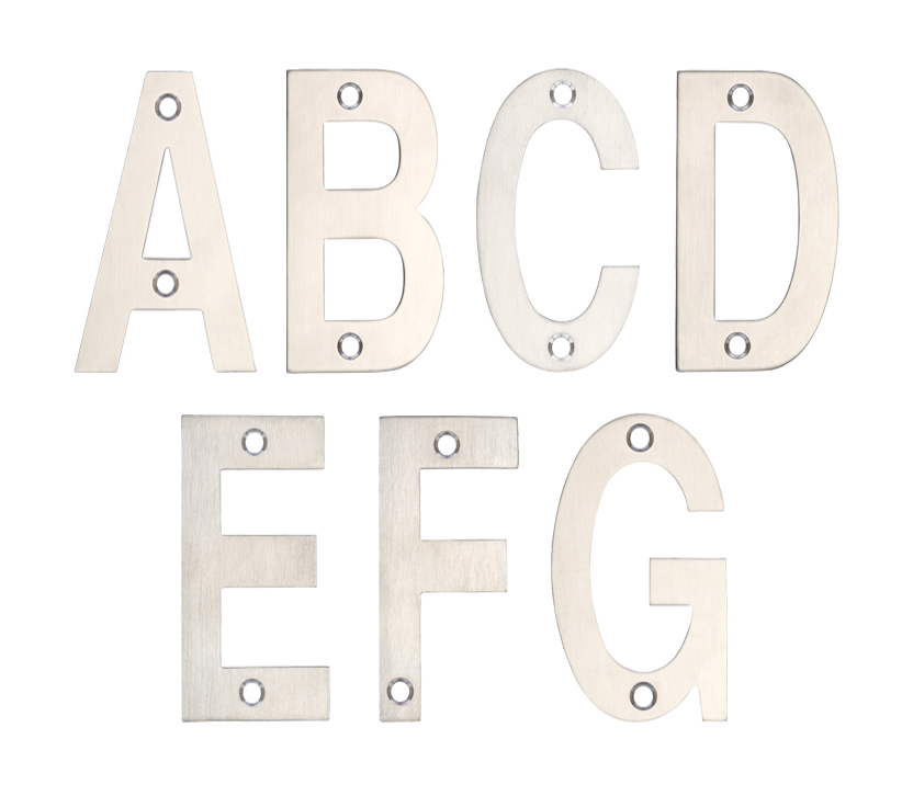 Zoo Hardware Zsn Letters 102Mm (A-G), Satin Stainless Steel