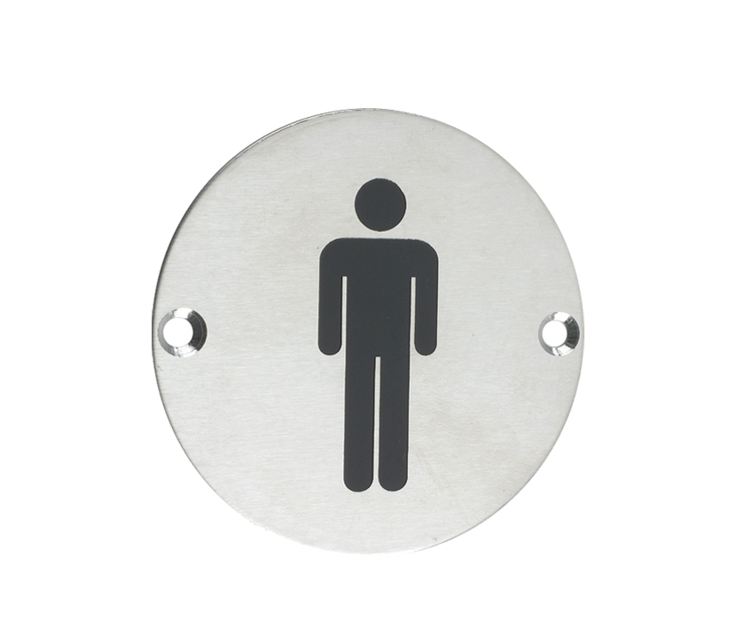 Zoo Hardware Zss Door Sign - Male Sex Symbol, Satin Stainless Steel