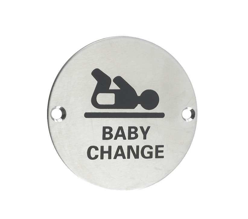 Zoo Hardware Zss Door Sign - Baby Change Symbol, Satin Stainless Steel