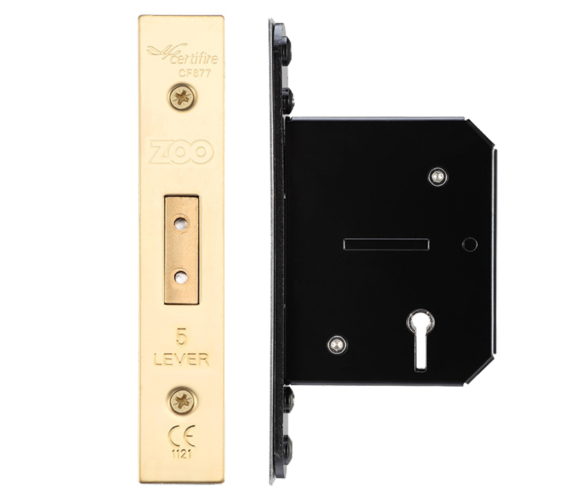 Zoo Hardware 5 Lever Dead Lock (67.5Mm Or 79.5Mm), Pvd Stainless Brass