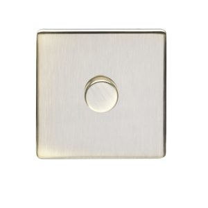 Eurolite Ab1Dled 1 Gang Led Push On Off 2Way Dimmer Flat Concealed Antique Plate Matching Knob