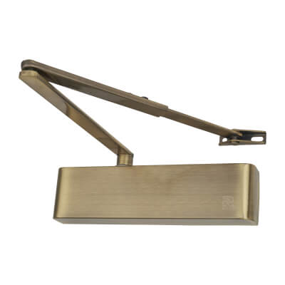 Atlantic Premium Grade Door Closer -max 110kg,DDA,Adj,Slimline - Antique Brass ADC925AB