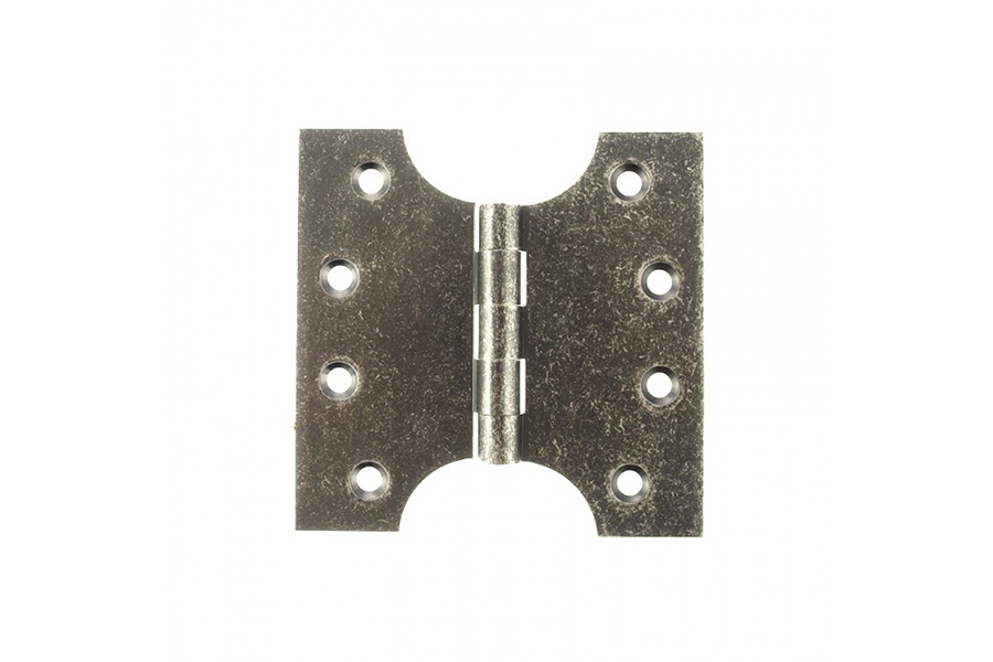 Atlantic (Solid Brass) Parliament Hinges 4" x 2" x 4mm - Distressed Silver