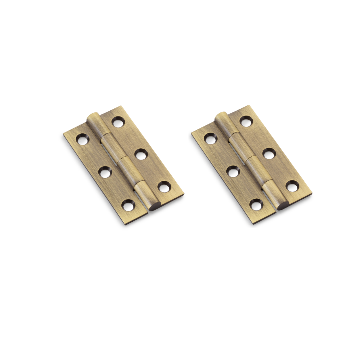 Alexander And Wilks Solid Drawn Cabinet Brass Butt Hinge 2"(51mm) Antique Brass AW050-CH-AB Pair