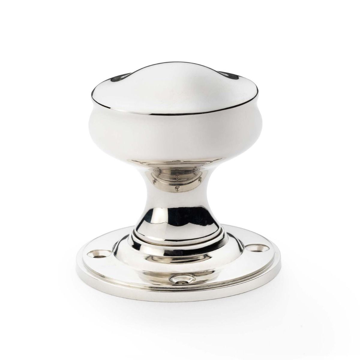 Alexander And Wilks Harris Mortice Knob 50mm Dia. Polished Nickel AW301-50-PN