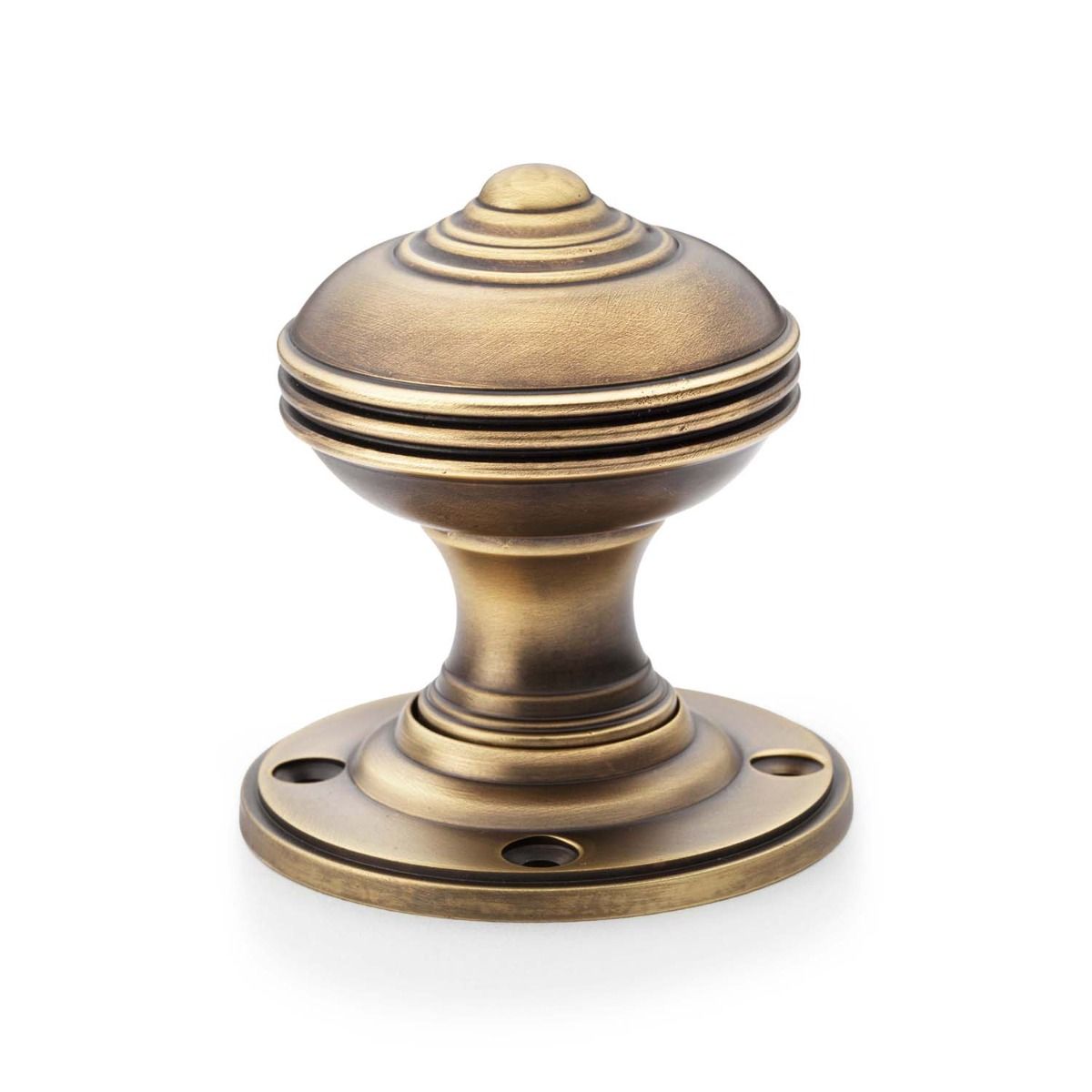 Alexander And Wilks Romeo Mortice Knob 50mm Dia. Antique Brass AW304-50-AB