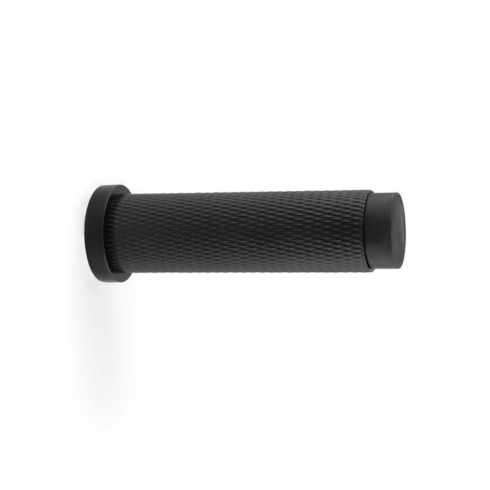 Alexander And Wilks Brunel Diamond Knurled 75Mm Cylinder Doorstop Matt Black AW600-75-BL