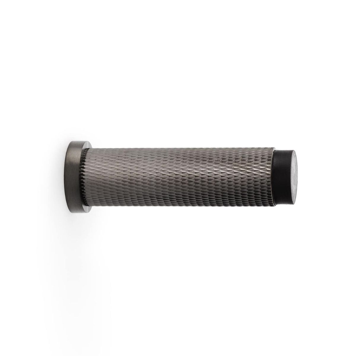 Alexander And Wilks Brunel Diamond Knurled 75mm Cylinder Doorstop Dark Bronze Pvd AW600-75-DBZPVD