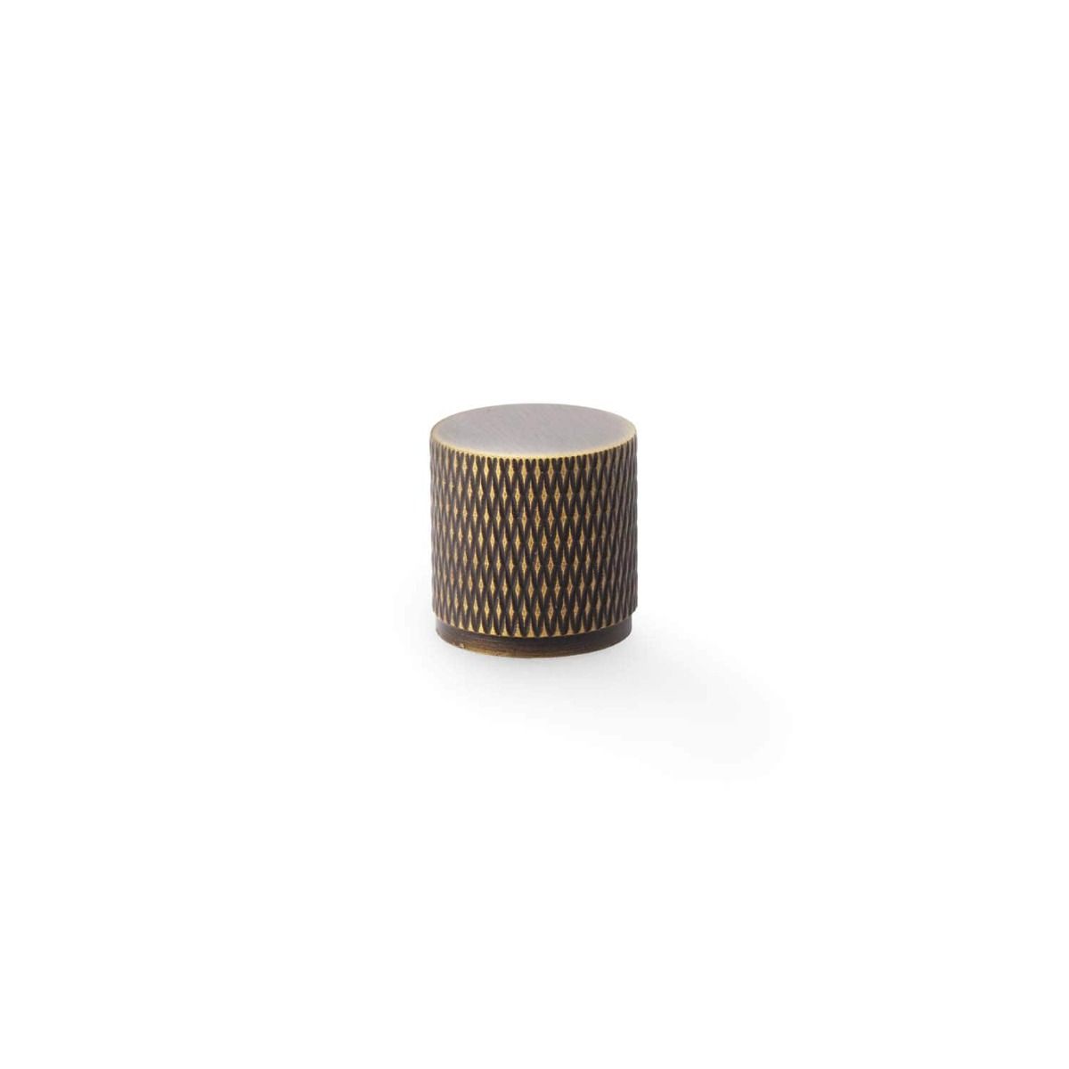 Alexander And Wilks Brunel Diamond Knurled Knob Small 20mm Antique Brass AW800-20-AB