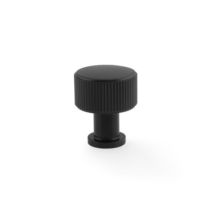 Alexander And Wilks Lucia Reeded Cabinet Knob 29Mm Matt Black AW807R-29-BL