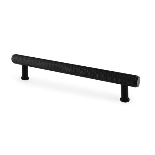 Alexander And Wilks Crispin Knurled T-Bar Cabinet Pull 160Mm C/C Matt Black AW809-160-BL